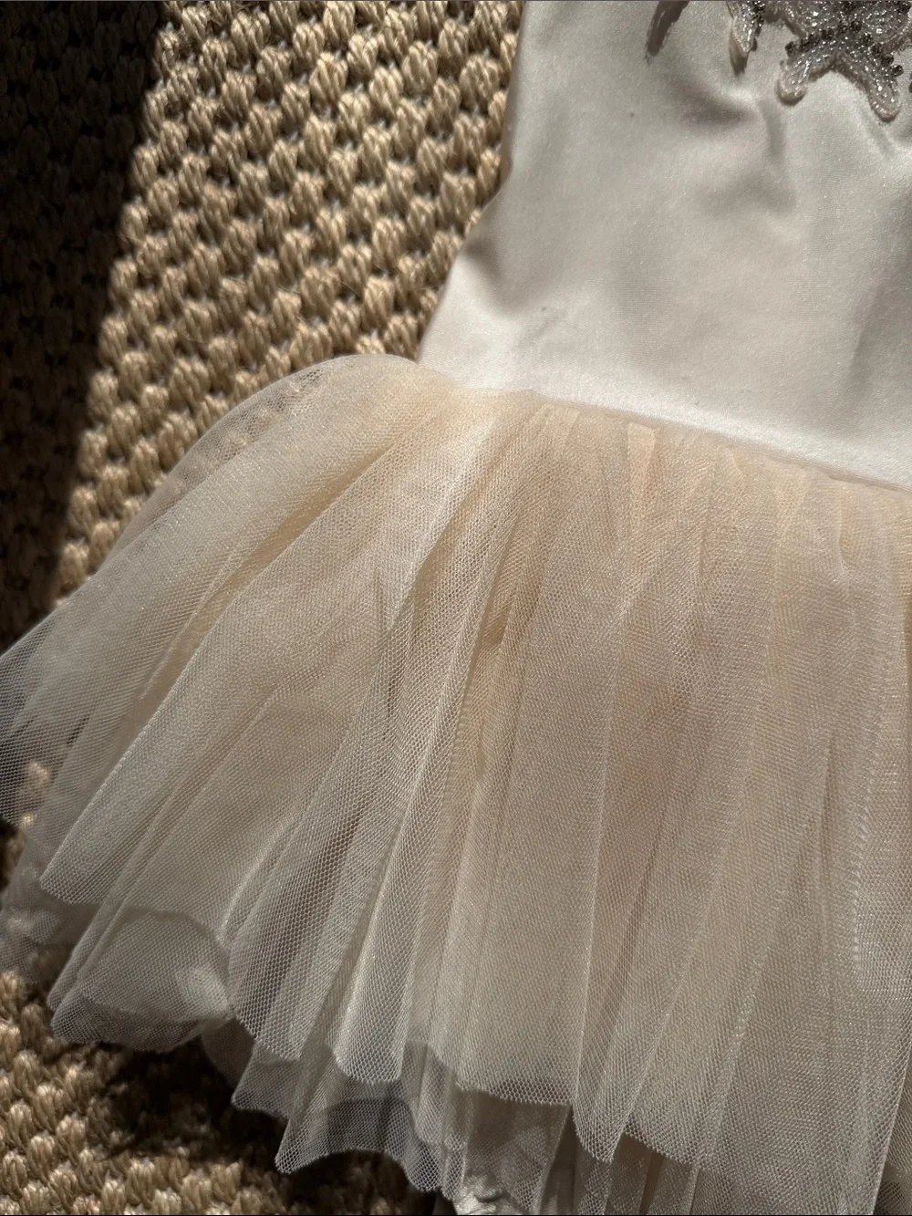 Ivory Tulle Ballet Costume with Crystal Applique